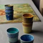 HK living Kameninový hrnček 70's Van Gogh / Sunflowers – sada 2 ks