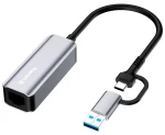 Colorway adaptér USB-C a USB-A na RJ45 / Sieťový adaptér / 18 cm (CW-AD-CRG)