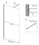 REA/S - Sprchová zástena AERO 90 + polica a vešiak EVO - matná čierna KPL-K7581
