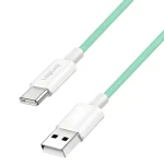 LogiLink USB-A - USB-C 1,5m zelená / Nylonový kábel / USB 2.0 / 60 W / Rýchlonabíjanie (CU0328)