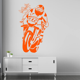 Veselá Stena Samolepka Valentino Rossi Farba: oranžová, Veľkosť: 80 X 48 cm