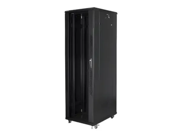 Lanberg Stojanový rozvádzač 42U 600x1000 čierna / Stojanový rozvádzač / 19" / LCD displej / Nosnosť 800 kg (FF01-6042-12B)
