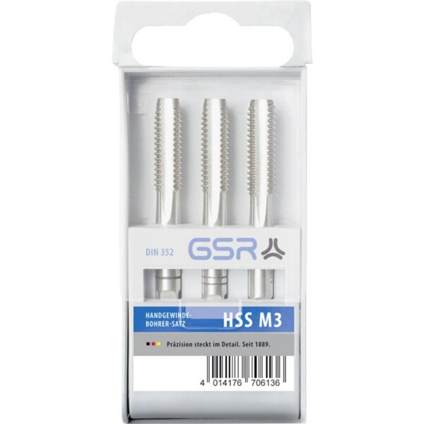 GSR 00706170 sada ručných závitníkov 3-dielna metrický M5 0.8 pravotočivý DIN 352 HSS-G 1 ks; 00706170