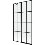 MEXEN - MIST vaňová zástena 100x150 cm 6mm f+s, čierna, dekor, ľavá 8A9-100-011-70-77-L