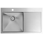 Quadron - Oceľový drez RUSSEL 111 BRUSH NICKEL Pravá komora HB7912-RBS