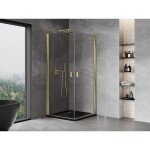 MEXEN/S - Mist-B Duo sprchovací kút dvere krídlové 90 x 90, transparent, zlato 8A2-090-090-50-00