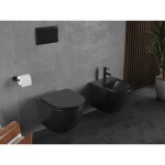 MEXEN - Lena Závesná WC misa Rimless Tornado, čierna mat 3322XX85T