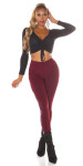 Sexy Highwaist Treggings with Glitter BORDEAUX S/M