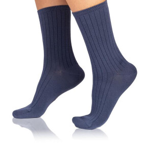 Dámske modalové ponožky FANCY RIB MODAL SOCKS - BELLINDA - modré 35 - 38