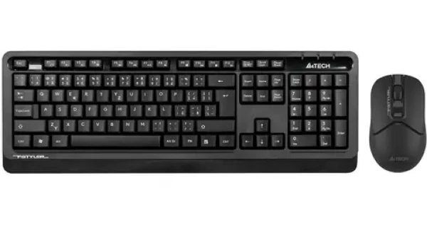 A4Tech FG1012S čierna / tichý set bezdrôtová klávesnica + myši / CZ layout / USB-A nano prijímač 2.4GHz (FG1012S-BK)