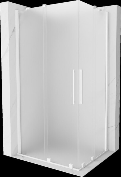 MEXEN/S - Velar Duo sprchovací kút, posuvné dvere 100 x 90, dekor, biela 871-100-090-32-20