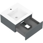MEXEN/S - Orio kúpeľňová skrinka 50 cm s umývadlom Otis, 1 šuplík, grafit mat/biela mat 91A10-05023-1-BF66-W18M01