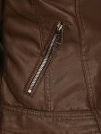 Dámska hnedá kožená bunda ramones FashionStreet TY5541 XL