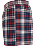 Pánske trenírky 3P WOVEN BOXER PRINT UM0UM02847 0W1 červené-tm.modré-káro - Tommy Hilfiger L