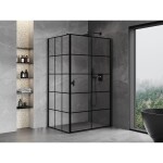 MEXEN/S - Mist-B sprchovací kút dvere krídlové pravá 70 x 85, čierna kratka, čierna 8A2T-070-085-70-77-P