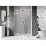 MEXEN/S - Lunar L Duo sprchové dvere krídlové 160, transparent, biela 834DL-160-000-20-00