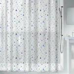 Spirella WATERDROP sprchový záves motív kvapky 180 x 200 cm bielo-modrý / PEVA (7610583130402)