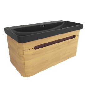 Kúpeľňová skrinka s umývadlom SAT Fusion 97,5x43x45 cm dub medový mat SATFUSION100DMBKM SATFUSION100DMBKM