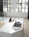 DEANTE DEANTE - Hexon metalický šedý granitový drez, 1,5-miska s odkvapkávačom - Space-Saver ZQP_S653