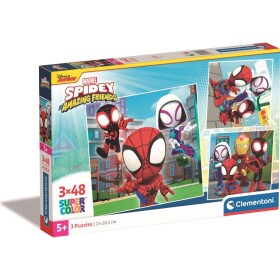 Clementoni Štvorcové puzzle 3 x 48 dielikov Spidey and his amazing friends