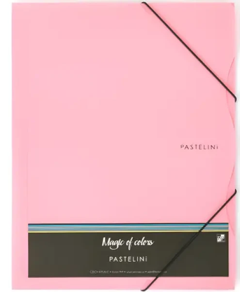 KARTON P+P Pastelini A4 ružová / Spisová zložka / s gumou / 3 chlopne (2-661)