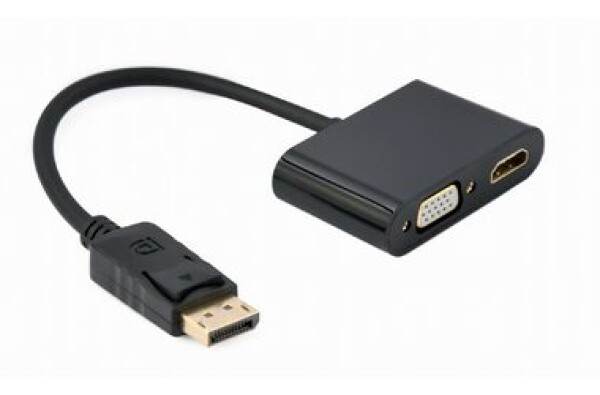 Gembird adaptér DisplayPort (M) na VGA + HDMI (F) 0.15m (A-DPM-HDMIFVGAF-01)