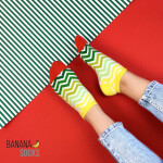 Banana Socks Ponožky krátke zelené pruhy