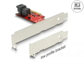 DeLock PCI-E x4 Karta - 1x interná SFF-8643 NVMe červená (89535)