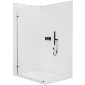 CERANO - Sprchová zástena Walk-in Orbis Ľ/P - 8 mm - čierna matná, transparentné sklo - 80x200 CER-682084