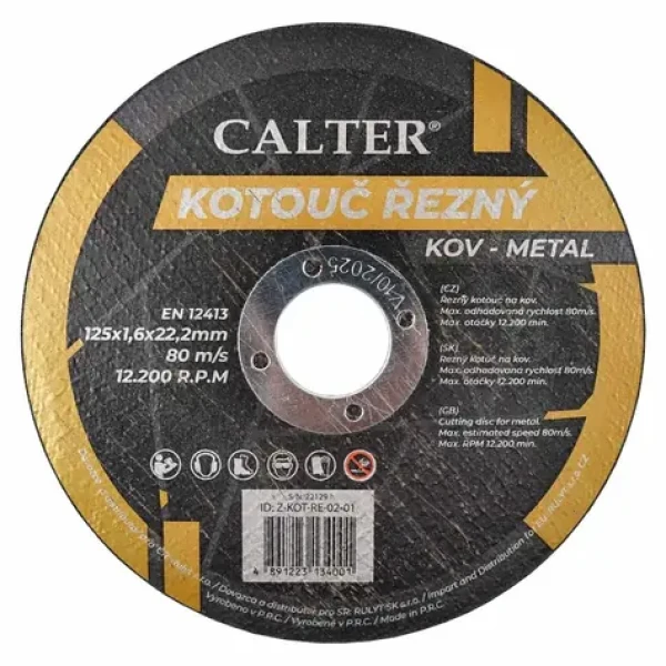 RULYT CALTER / Rezný kotúč / Priemer 125x22,2 mm / Šírka 1,6 mm
