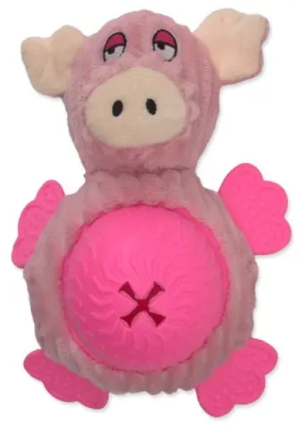 HAVE A PET Plyšová hračka pre psov Snacky prasa ružová / pískacia / 21 cm / guma, plyš (854-344708)