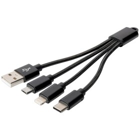 Digitus pre mobilný telefón, Apple iPad / iPhone / iPod, notebook nabíjací kábel [1x USB A - 3x ] 0.15 m; DB-300160-002-S