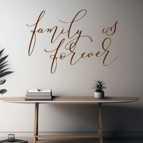 Veselá Stena Samolepka Family is forever Farba: hnedá, Veľkosť: 80 x 57 cm