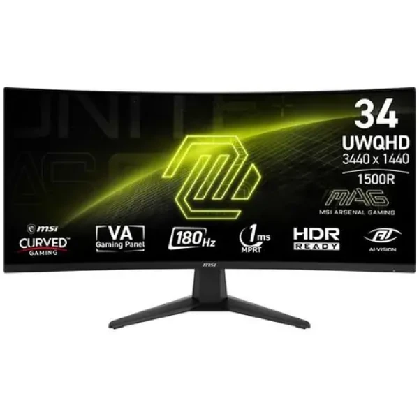 34" MSI MAG 346CQ čierna / VA / 3440 x 1440 / 21:9 / 1ms / 4000:1 / 300cd-m2 / DP + HDMI / VESA (MAG 346CQ)