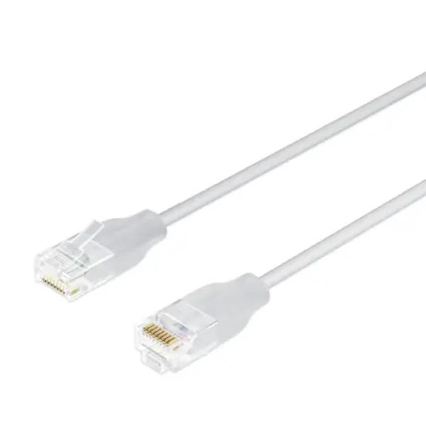 Lanview LightFlex CAT6 U/UTP 1,5 m biela / Patch kábel / Podsvietené konektory RJ45 / 10 Gigabit / PoE / LSZH (LV-LIGHT-UTP6015W)