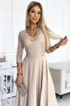 Dámske čipkované šaty 309-10 AMBER beige - Numoco S