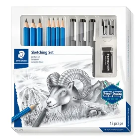 Staedtler Kresliaca sada / Grafitové ceruzky a linery / 7+3 ks / guma a strúhadlo (61 100)