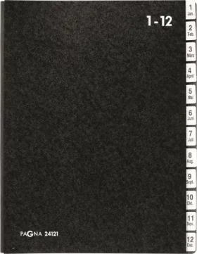 Pagna Classic čierna / Stolný šanón / 12 priehradok / A4 (24121-04)