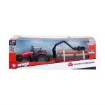 Bburago 10cm Farm Traktor na zotrvačník s vlečkou Massey Ferguson 8740S