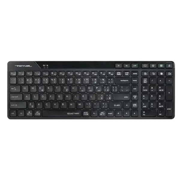 A4Tech FStyler FBK27C AS čierna / Bezdrôtová klávesnica / CZ layout / Bluetooth / 2.4GHz USB-A Nano prijímač (FBK27CAS-BK)