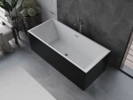 MEXEN/S - Vigo voľne stojaca vaňa 178,5 x 80, biela/čierna, sifón a prepad grafit kartáčovaná 51251788075-66