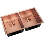 MEXEN - Binox oceľový drez 2-bowl 800 x 450 mm, meď 6421802000-65