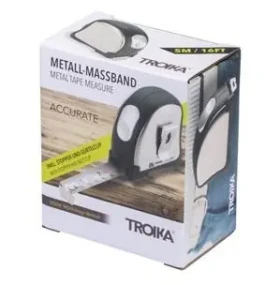 TROIKA Zvinovací meter ACCURATE / 5 m / nerezová páska / spona na opasok (TAP14/ST)