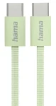 HAMA Fabric zelená / Nabíjací kábel / USB-C - USB-C / 1 m / nylon
