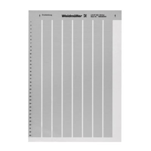 Weidmüller 1686440001 LM MT300 210X297 SI tlačiareň pre popisovacie systém Druh montáže: nalepenie Potlačiteľná plocha: 210 x 297 mm strieborná Počet markerov:; 1686440001