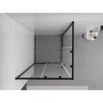 MEXEN - Exo štvorcový posuvný sprchovací kút 95 x 95, transparent, čierna 8111-095-095-70-00