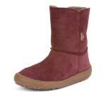 Dievčenská zimná barefoot obuv TEX SUEDE Bordeaux, Froddo, G3160238-1, červená - 25