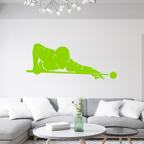 Veselá Stena Samolepka Hráč biliardu Farba: zelená, Veľkosť: 100 x 39 cm