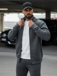 Pánska mikina na zips s kapucňou antracitová BX4111 XXL
