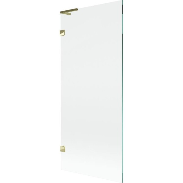 MEXEN/S - Lunar L vaňová zástena FIX 80 x 150, transparent, zlatá 897L-080-000-50-00